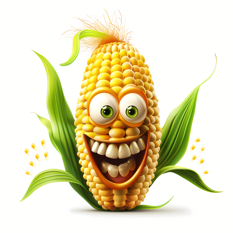 3d Cartoon Vegetable,Corn,Cute