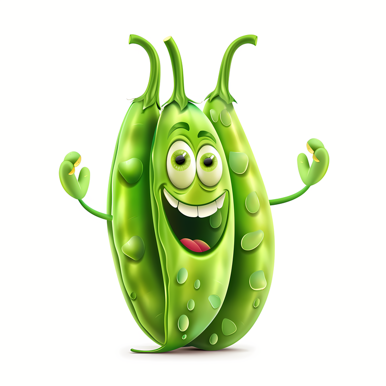 3d Cartoon Vegetable,Green Peas,Food For Humans