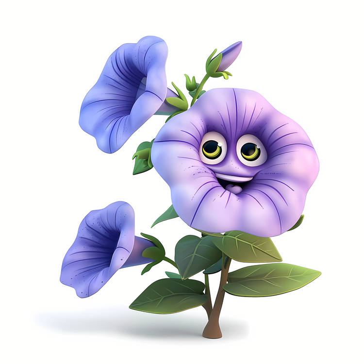 3d Cartoon Flowers,Smiling Flower,Flower With Eyes