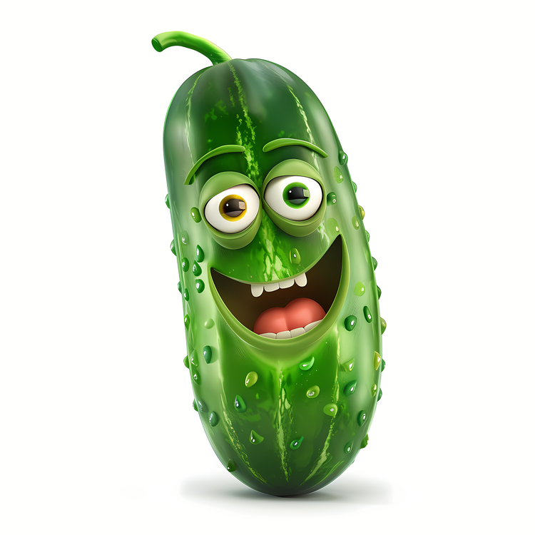 3d Cartoon Vegetable,Pickle,Smiling