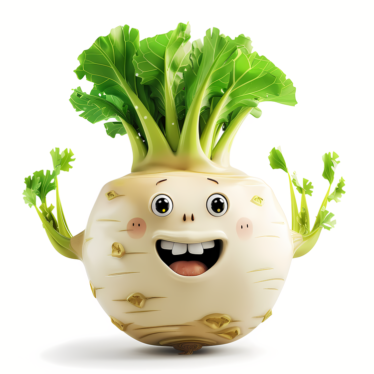 3d Cartoon Vegetable,Turnip,Turnip Character
