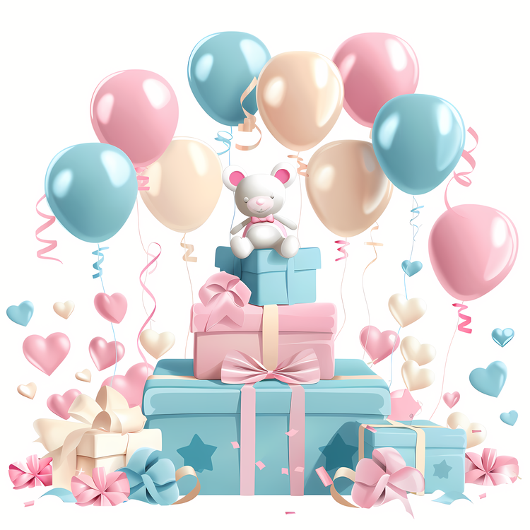 Newborn,Present,Balloons