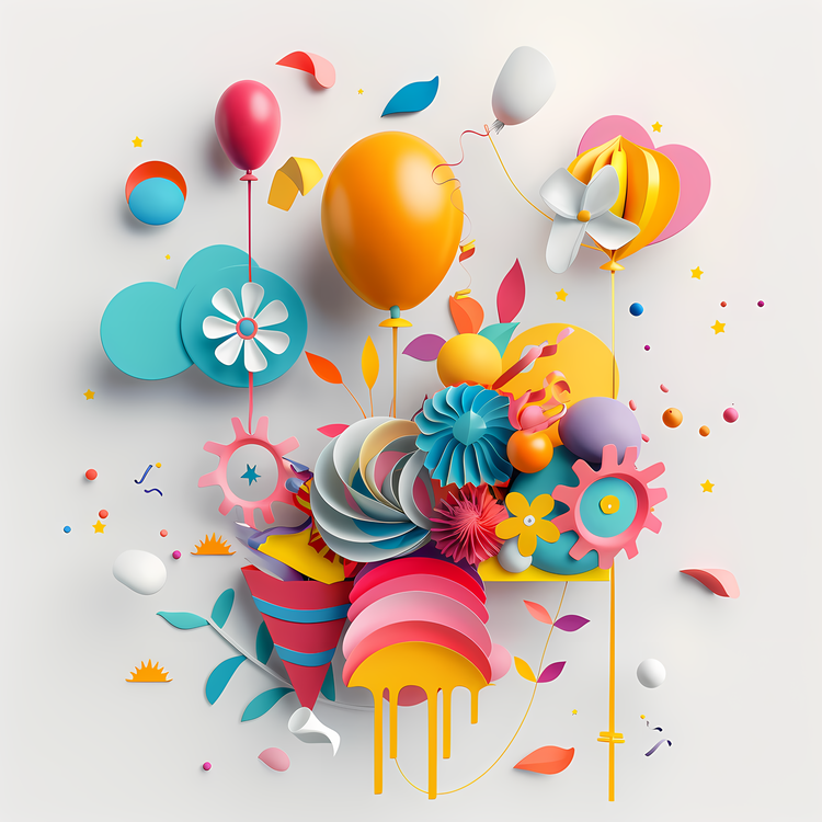 Spring Party,3d Artwork,Colorful