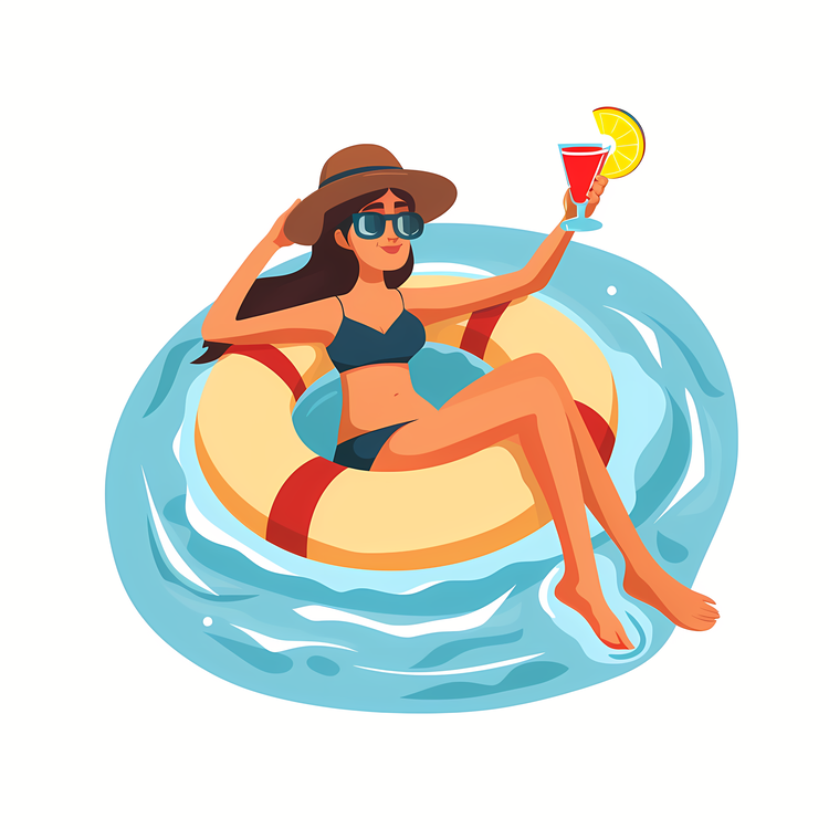 Woman,Vacation,Pool Ring