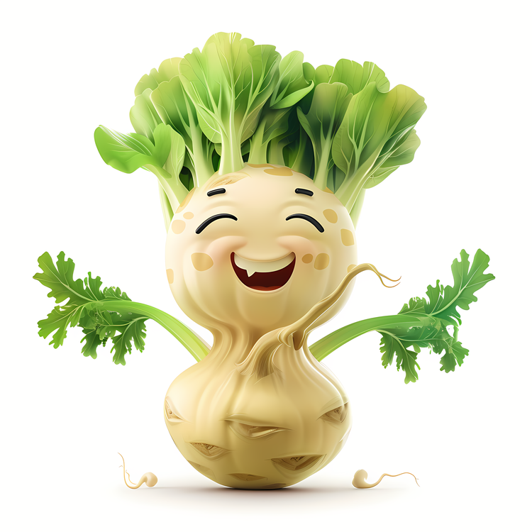 3d Cartoon Vegetable,Turnip,Cartoon