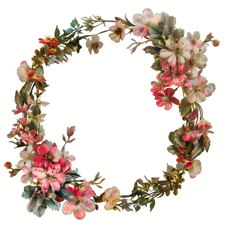Summer Frame,Floral Wreath,Wreath Made Of Flowers