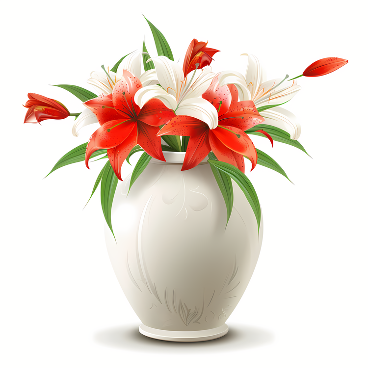 Funeral,White Vase,Red Lily