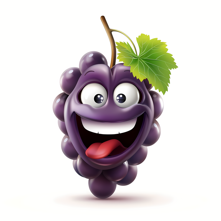 3d Cartoon Fruit,Wine Grape,Grape Fruit
