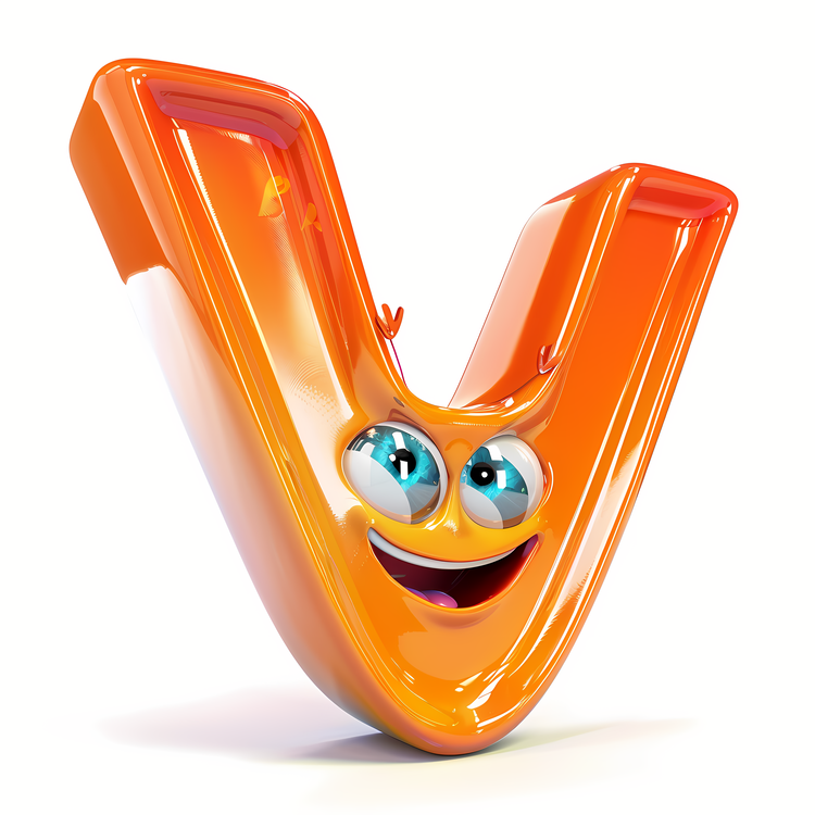 3d Cartoon Alphabet,Orange,Cartoon Character