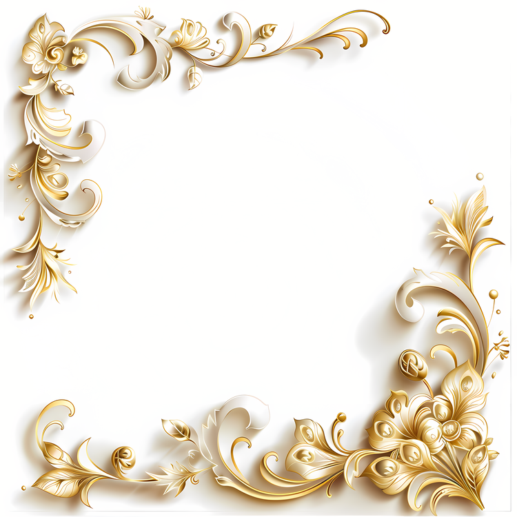 Corner,Gold Frame,Floral Design