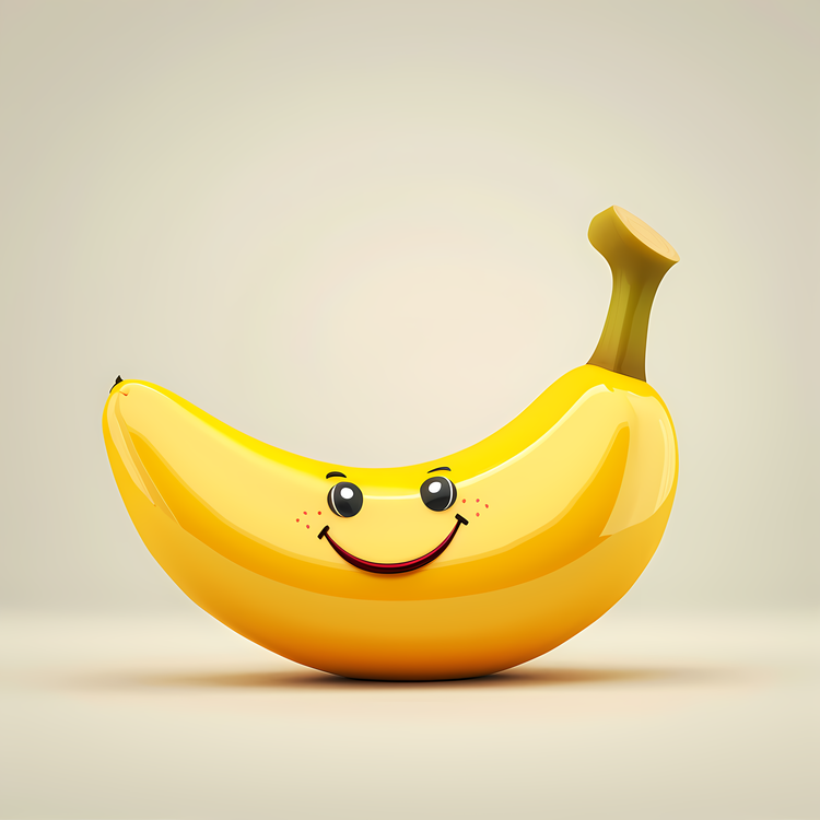 3d Cartoon Fruit,Banana,Smiley Face