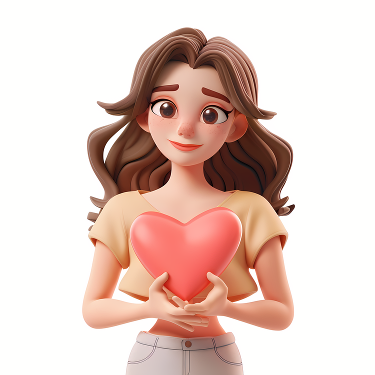 Heart Gesture,Girl With Heart Shaped Object,Woman Holding Heart