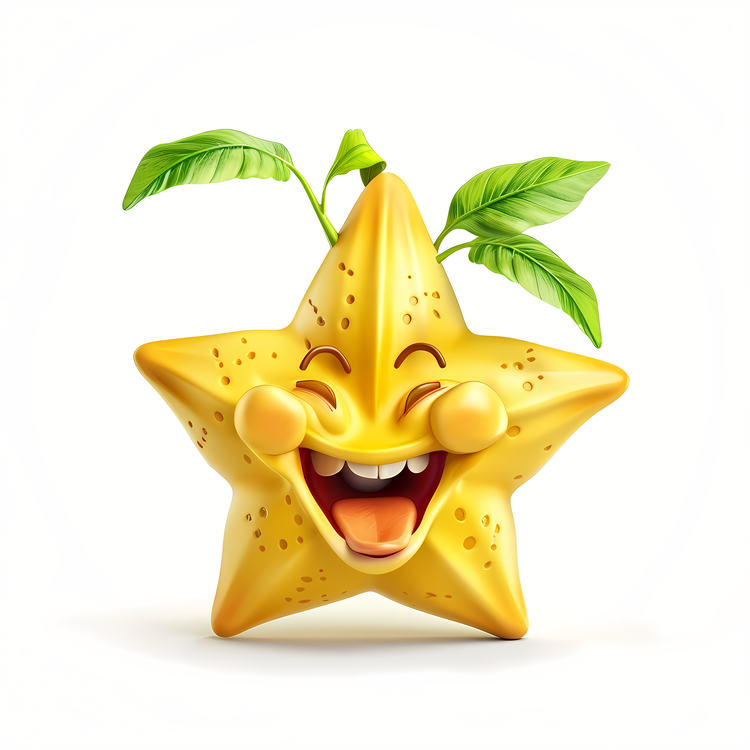 3d Cartoon Fruit,Star,Smiling