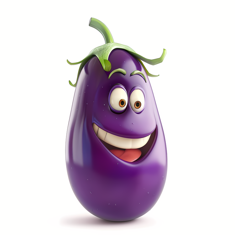 3d Cartoon Vegetable,Purple,Cartoonish