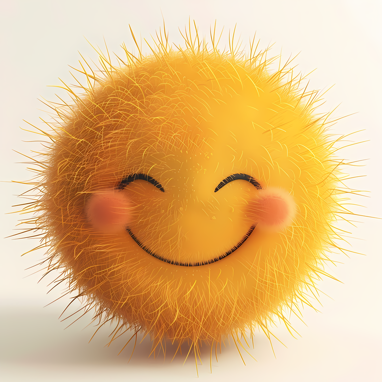 Fuzzy,Smiley,Yellow