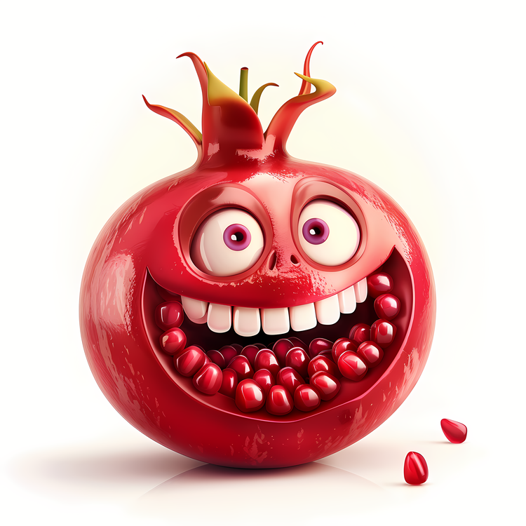 3d Cartoon Fruit,3d Illustration,Pomegranate