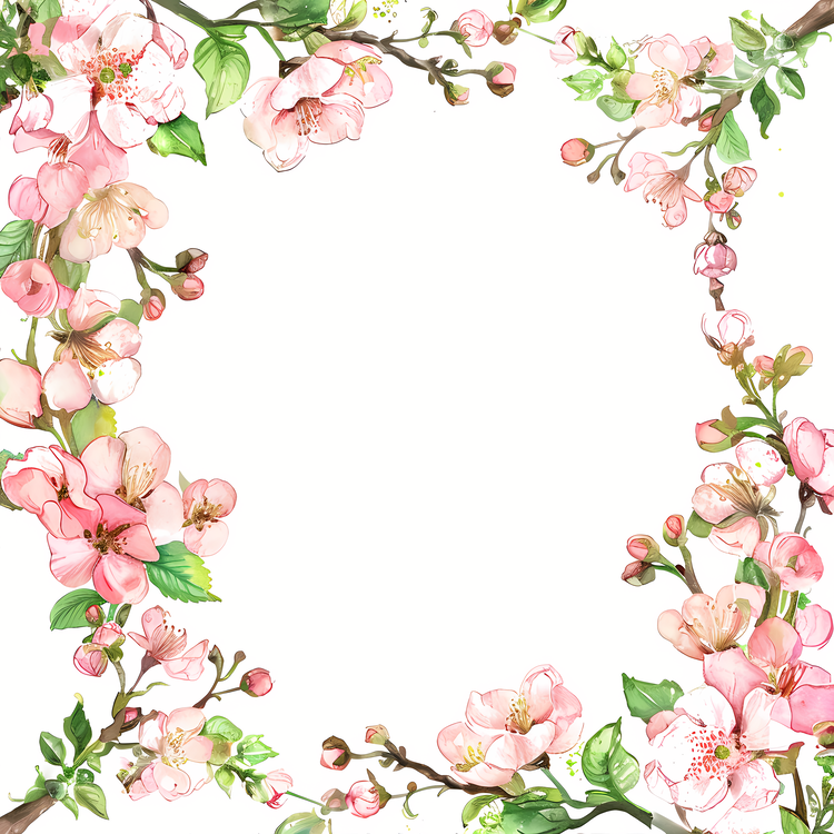 Summer Frame,Floral,Pink