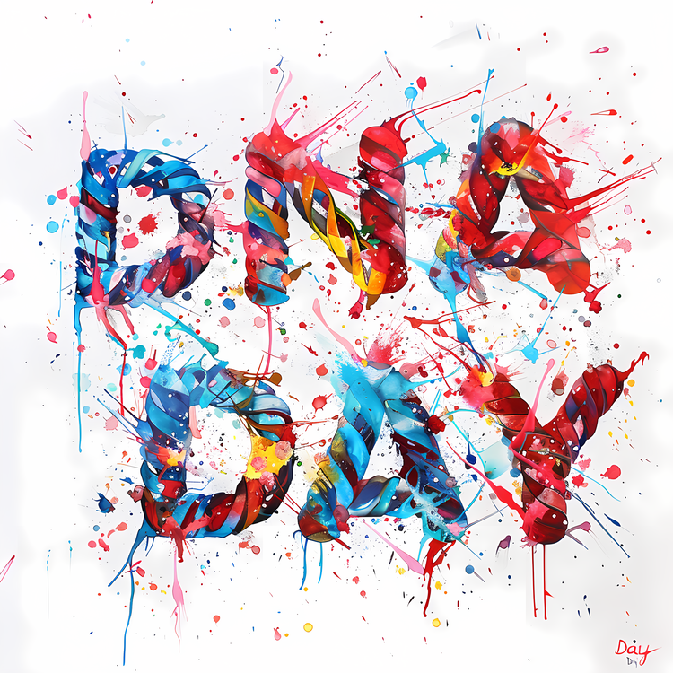 Dna Day,Watercolor Painting,Splatter