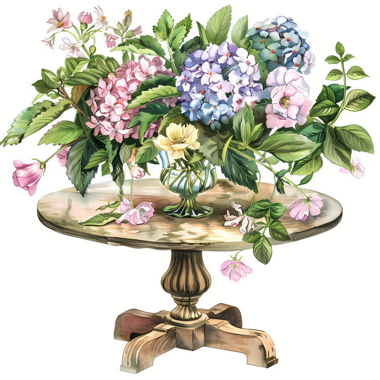 Garden Table,Floral,Vase