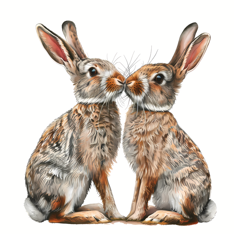 Kissing,Animal,Bunnies
