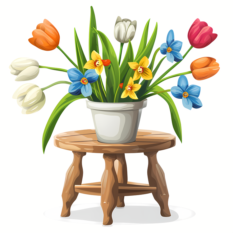 Garden Table,Floral,Vase
