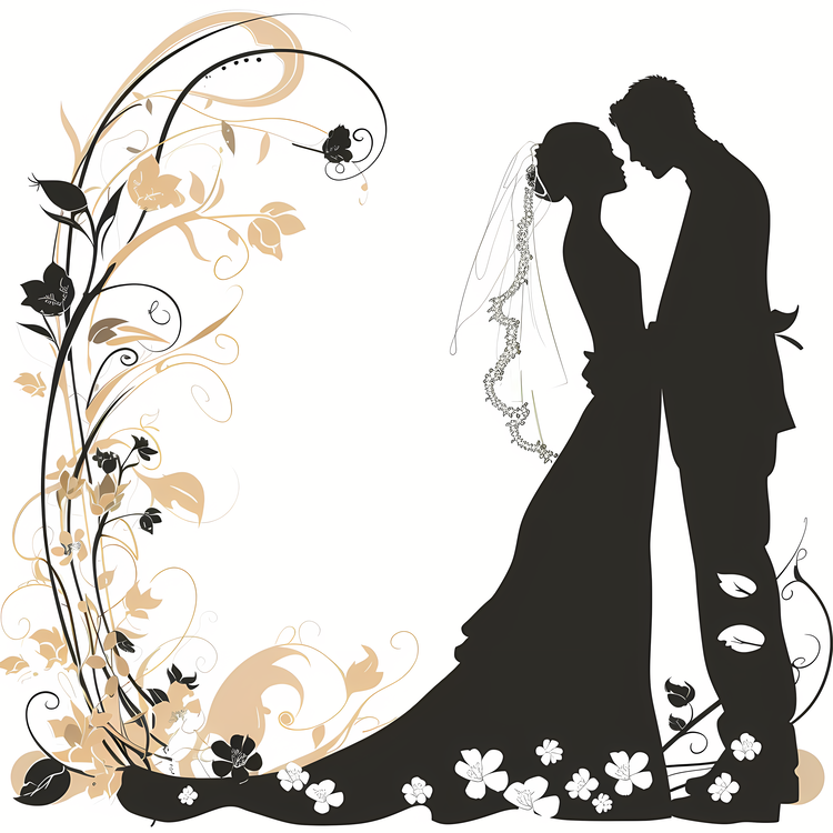 Wedding Decoration,Silhouette,Bride And Groom