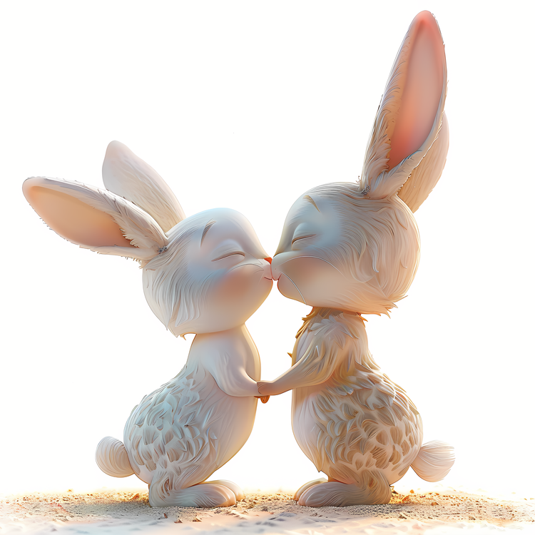 Kissing,Animal,Bunny