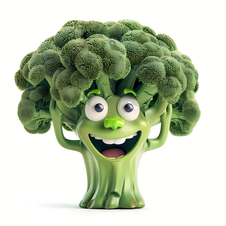 3d Cartoon Vegetable,Broccoli Head,Fruity Broccoli