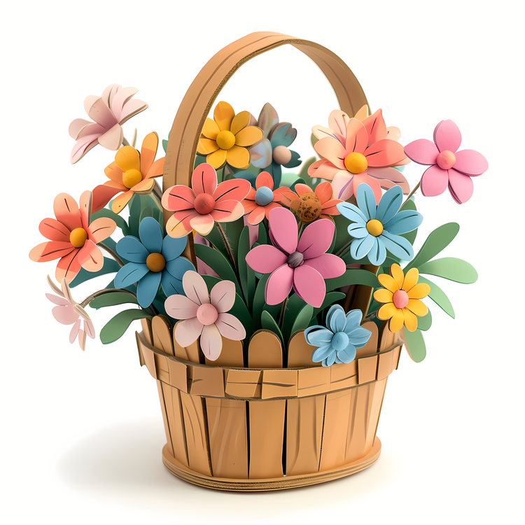 May Day,Flower Basket,Paper Flower Bouquet