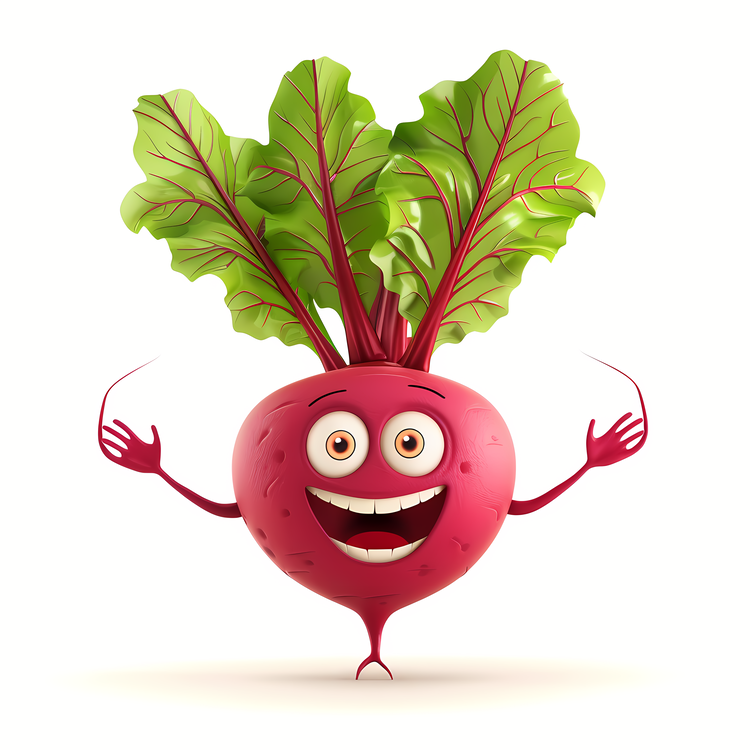 3d Cartoon Vegetable,Red Beet,Emotive Beet