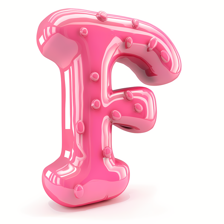 3d Cartoon Alphabet,Pink,Round