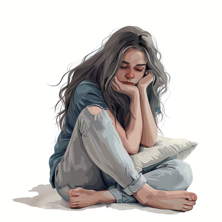 Frustrated,Sad Girl,Emotional Artwork
