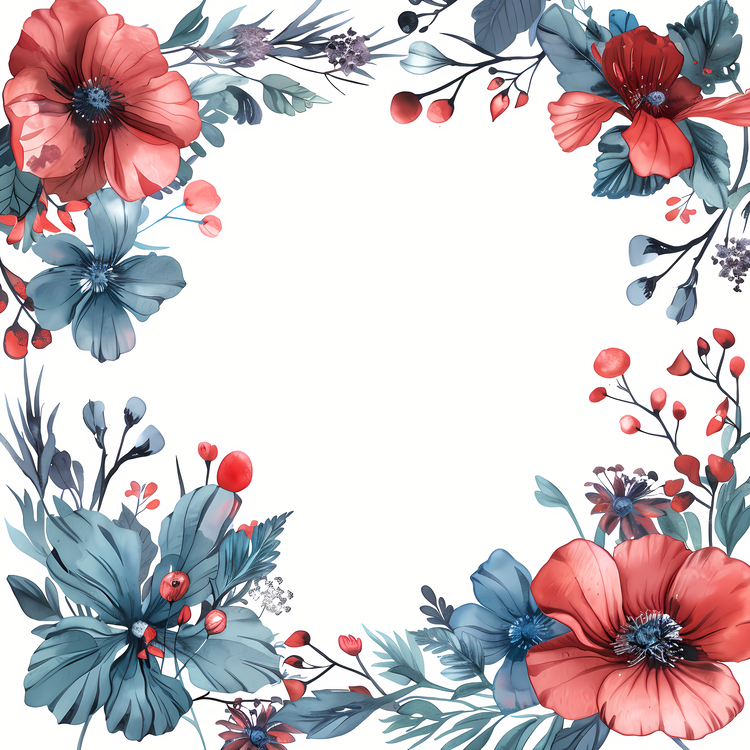 Mothers Day,Floral Frame,Watercolor Floral Design