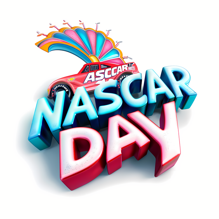 Nascar Day,Nascar Logo,Race Car On Track