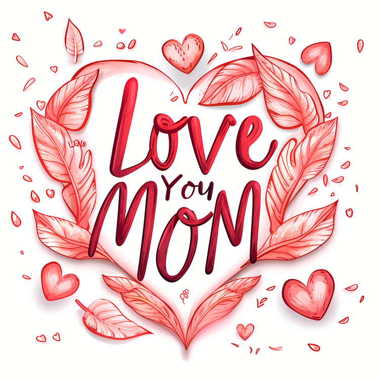 Letter For Mom,Love Mom,Hearts