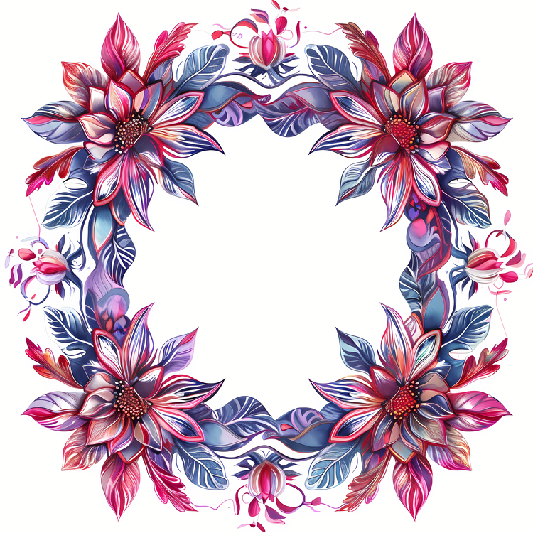 Flower Frame,Floral Wreath,Watercolor