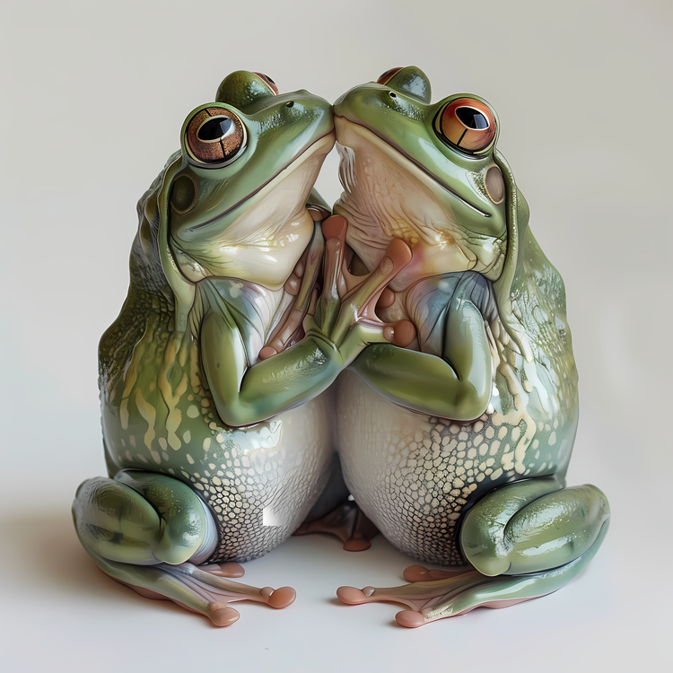 Kissing,Animal,Frog