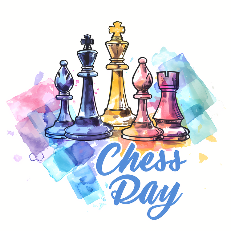 World Chess Day,Chess Day,Watercolor