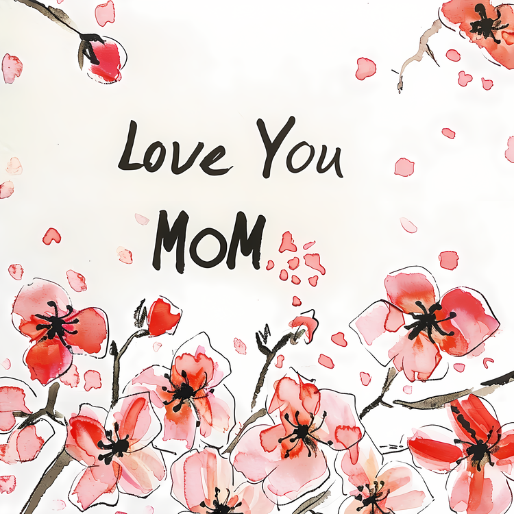 Letter For Mom,Love Mom,Cherry Blossoms