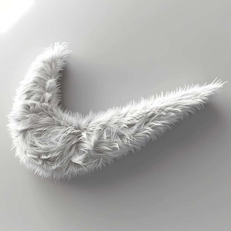 3d Fuzzy Logo,White,Furry