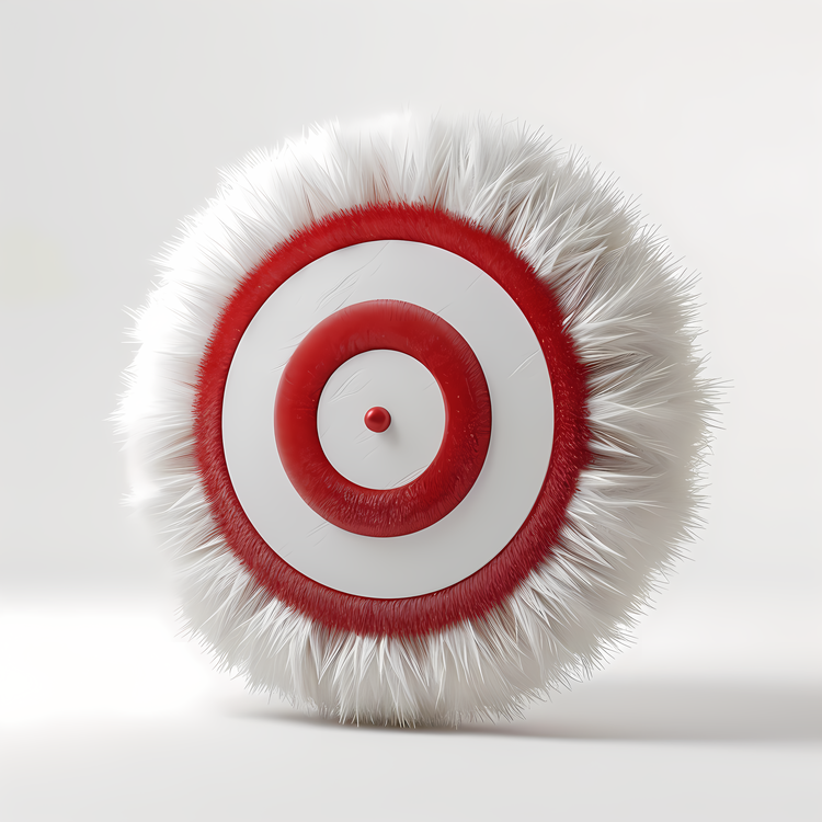 3d Fuzzy Logo,Faux Fur,Red And White