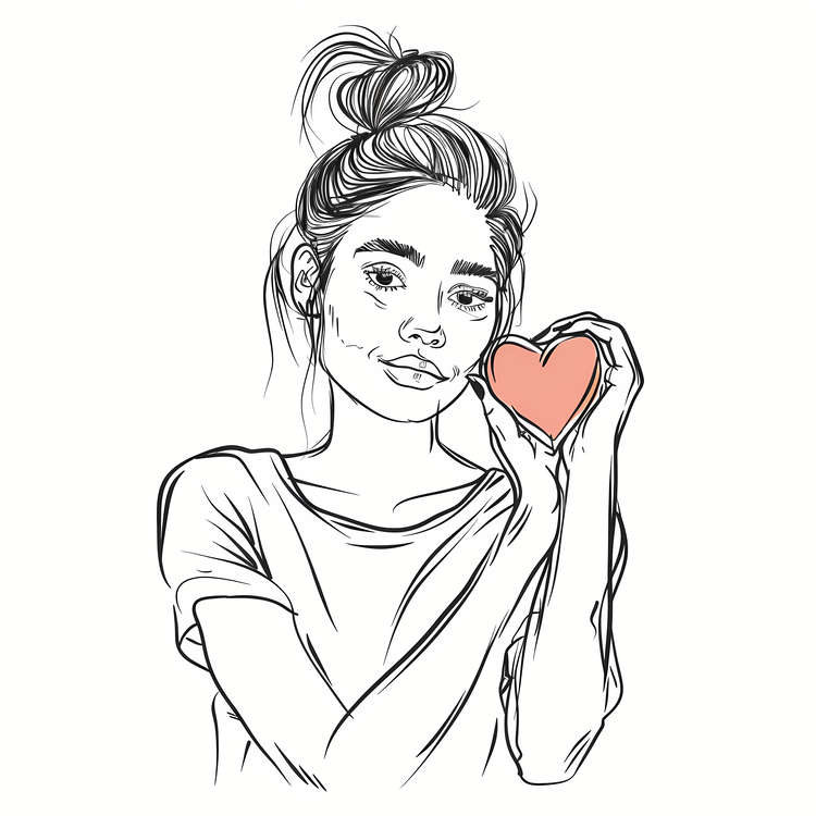 Heart Gesture,Woman,Drawing