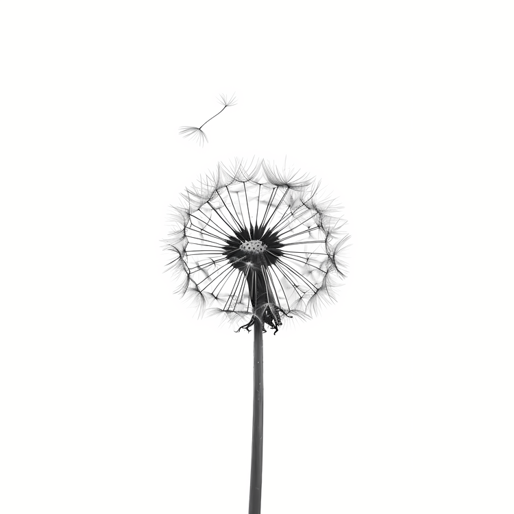 Dandelion,Black And White,Flower