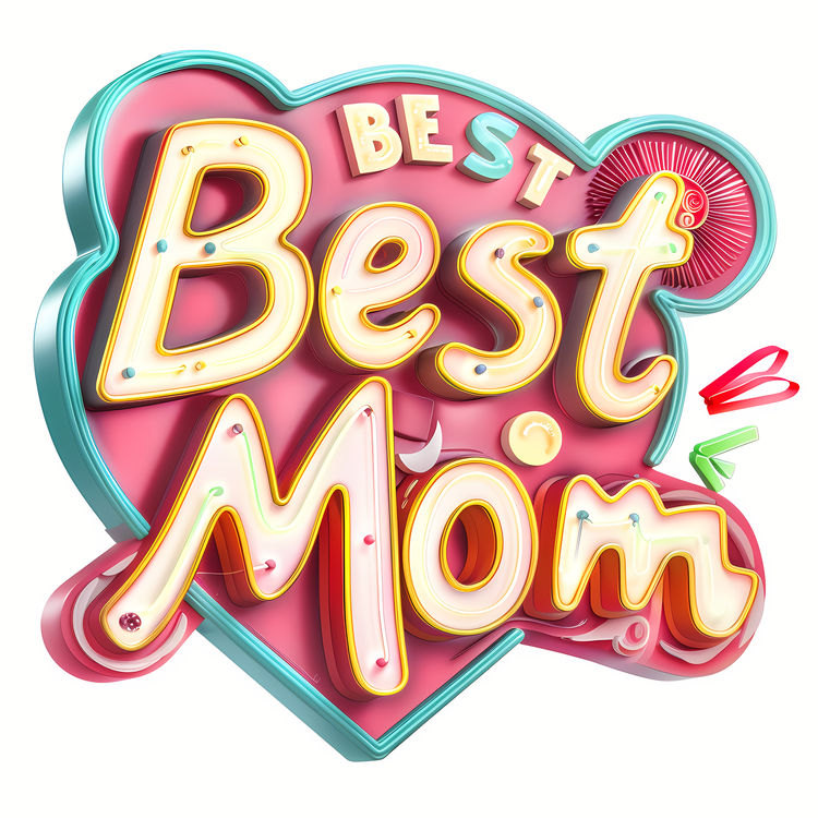 Best Mom,Mother And Child,Pink Color Scheme