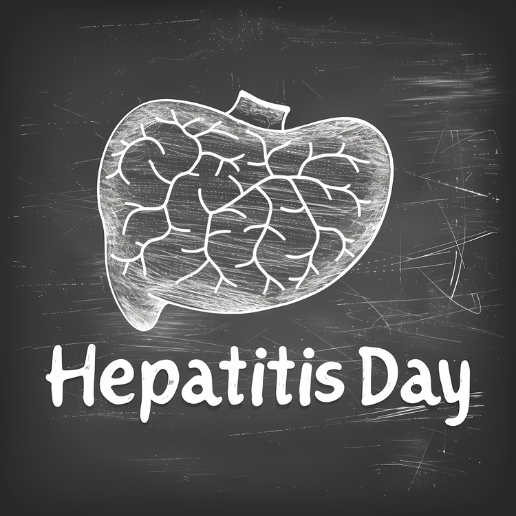 World Hepatitis Day,Chalkboard,Medical Illustration