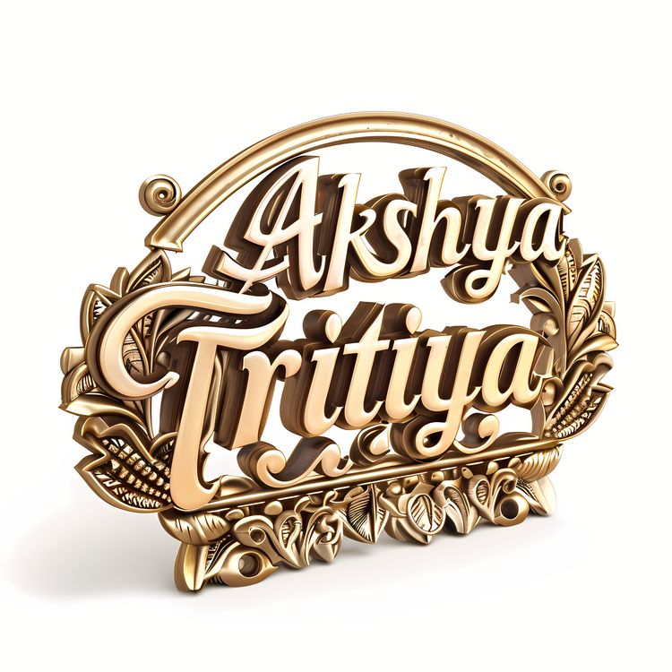 Akshaya Tritiya,Gold Plaque,Ornate Script