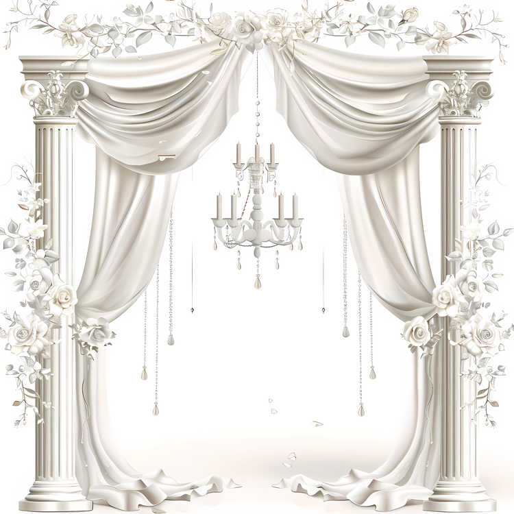 Wedding Decoration,White Wedding Arch,Chandelier In White