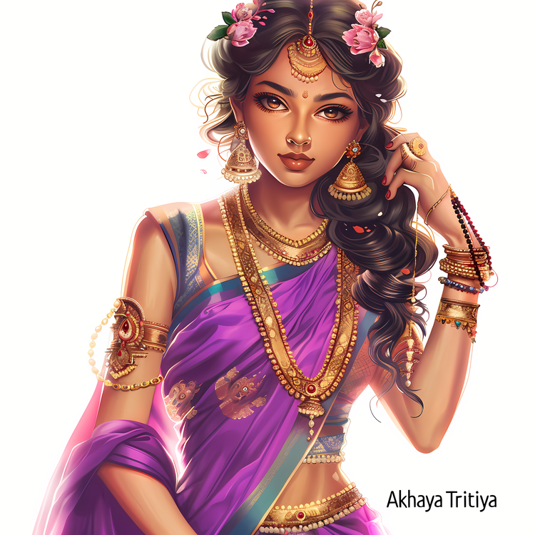 Akshaya Tritiya,Woman In Sari,Indian Dress