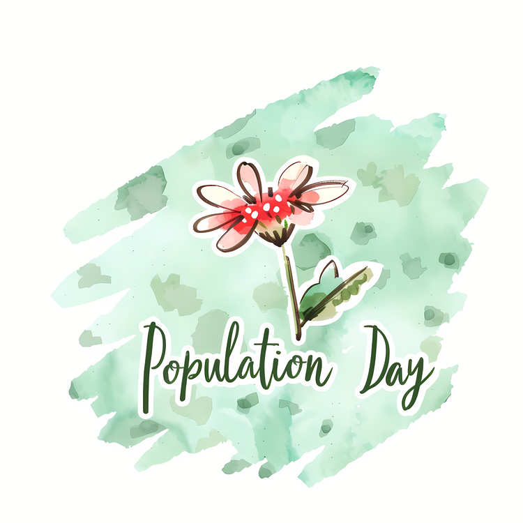 World Population Day,Watercolor,Flower