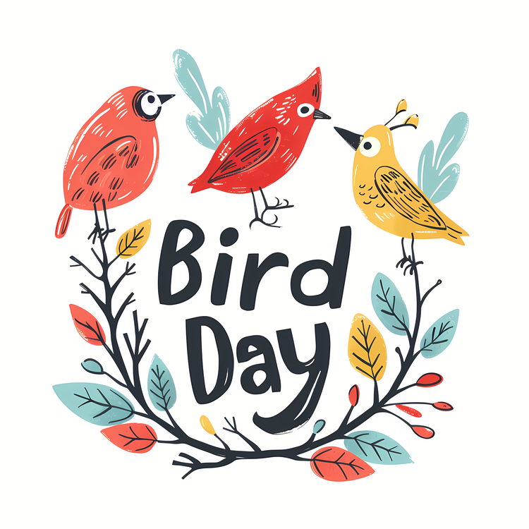 Bird Day,Card,Watercolor